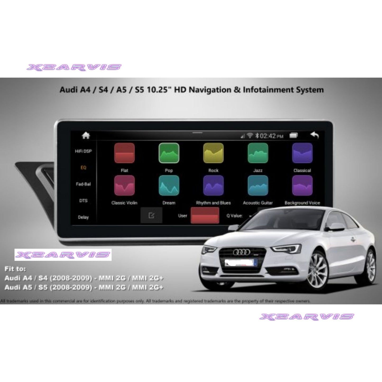 AUDI A4 / A5 (2008 – 2009) OEM FIT 10.25″ HD TOUCH-SCREEN ANDROID NAVIGATION SYSTEM | GPS | BT | WIFI | CAMERA | CARPLAY | MMI 2G | MMI 2G+