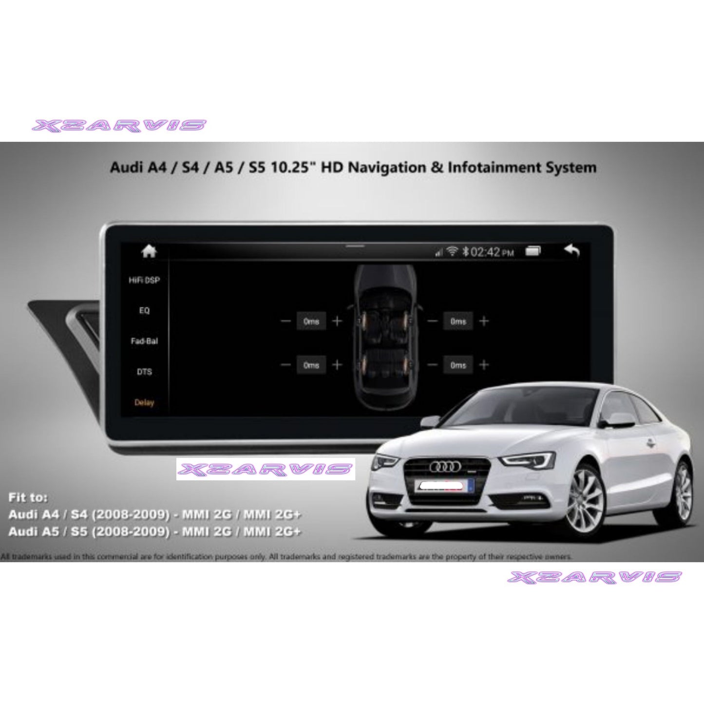 AUDI A4 / A5 (2008 – 2009) OEM FIT 10.25″ HD TOUCH-SCREEN ANDROID NAVIGATION SYSTEM | GPS | BT | WIFI | CAMERA | CARPLAY | MMI 2G | MMI 2G+