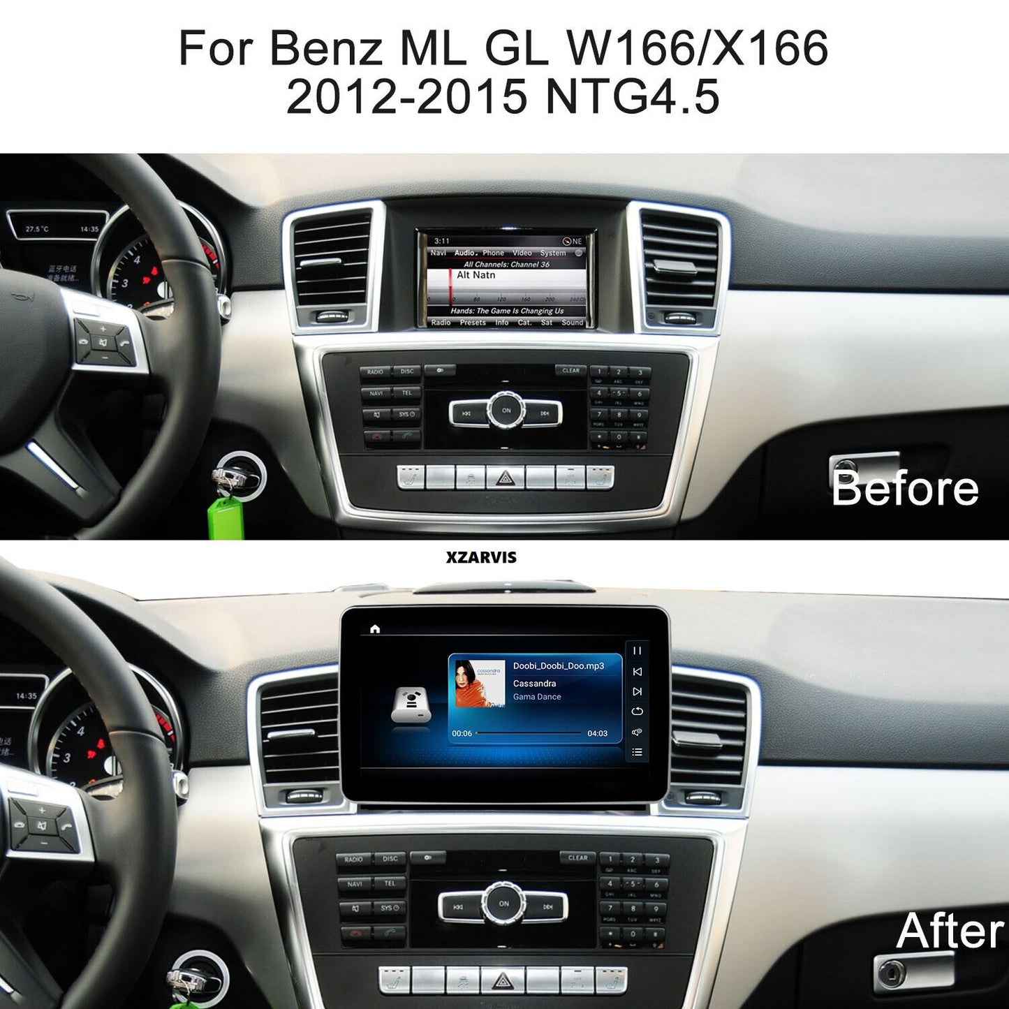 8.4" ANDROID 10 BIG SCREEN CAR MULTIMEDIA SYSTEM FOR MERCEDES-BENZ ML-CLASS W166/GL-CLASS X166 2012-2015 (NTG4.5)