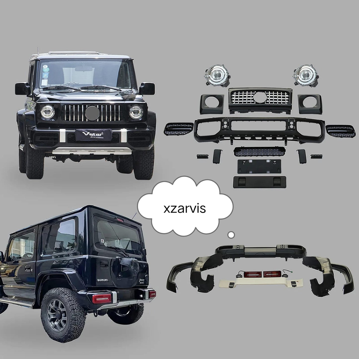 NEW SUZUKI JIMNY JB74 2019-22 UPGRADE TO MERCEDES BENZ G63 BRABUS BODY KIT