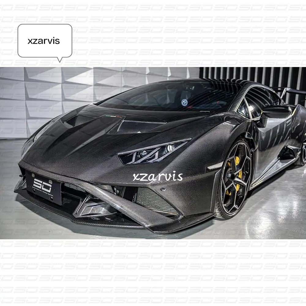 AERO CARBON FRONT BUMPER SPARS FOR LAMBORGHINI HURACAN LP-580 2016-2019 Hura-can EVO UPgrade STO SD Style Dry Carbon Full Set Body Kit For Lambo Hura-can STO