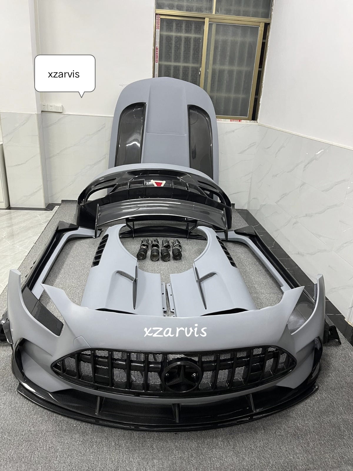 BLACK SERIES TYPE HALF CARBON FIBER FULL BODY KITS WITH HOOD, WITH SPOILER FOR 2015-2018 BENZ AMG GT GTC GTS Body kit for Mercedes-Benz Amg GT GTS GTR Plus BS style semi-carbon fiber front bumper rear bumper spoiler fender